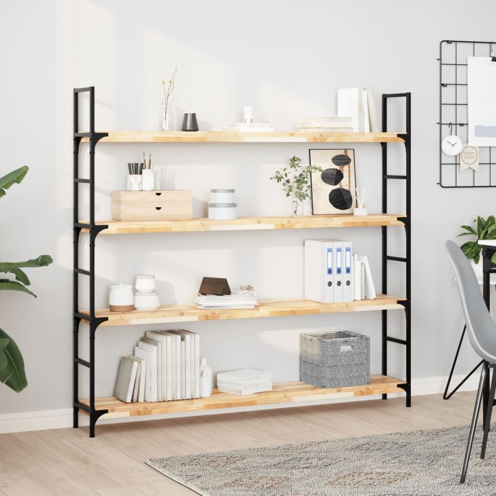 vidaXL Ράφια Πλωτά 2 τεμ. 140x20x4cm από Μασίφ Ξύλο Ακακίας
