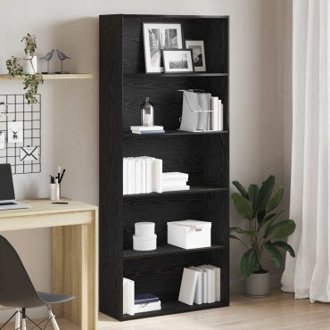 vidaXL Βιβλιοθήκη Μαύρη Δρυς 80x30x189cm από Τεχνητό Ξύλο 1 τεμ.