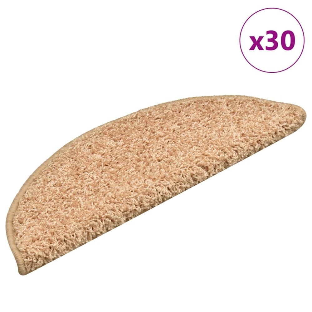 vidaXL Πατάκια Σκαλιών 30 τεμ. Χρυσά Ημίστρογα 56x17x3 εκ.