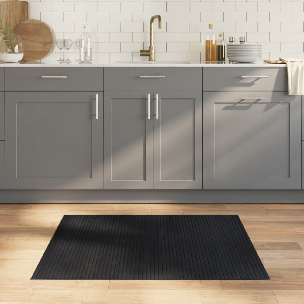 vidaXL Χαλί Ορθογώνιο Μαύρο 80x100cm από Μπαμπού
