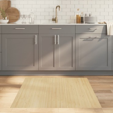vidaXL Χαλί Ορθογώνιο Ανοιχτόχρωμο Φυσικό 100x100cm από Μπαμπού