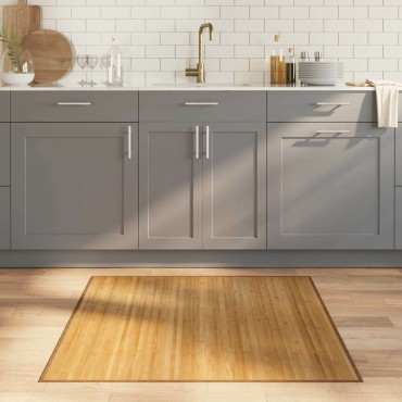 vidaXL Χαλί Τετράγωνο Φυσικό 100x100cm Μπαμπού