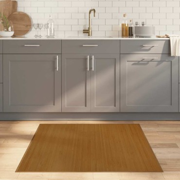 vidaXL Χαλί Τετράγωνο Καφέ 100x100cm από Μπαμπού