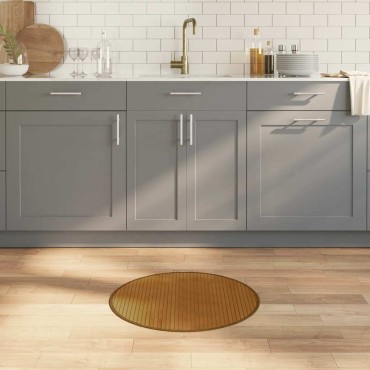 vidaXL Χαλί Στρογγυλό Καφέ από Μπαμπού 60x60cm