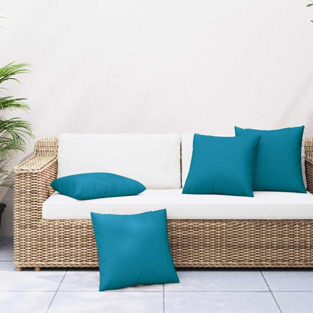 vidaXL Μαξιλάρια Καναπέ 4 τεμ. Μπλε 50x50cm Υφασμάτινα