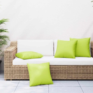 vidaXL Μαξιλάρια Καναπέ 4 τεμ. Ανοιχτό Πράσινο 60x60cm Ύφασμα