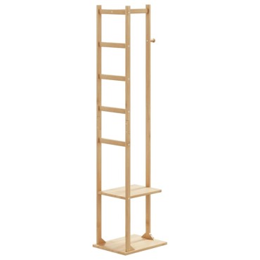 vidaXL Βάση για Ρούχα με Γάντζους και Ράφια 38,5x30x156 εκ. από Μπαμπού