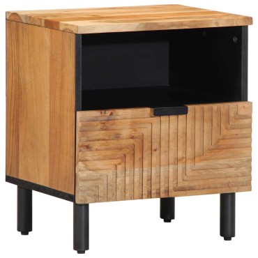 vidaXL Κομοδίνο 40x33x46cm από Μασίφ Ξύλο Ακακίας 1 τεμ.