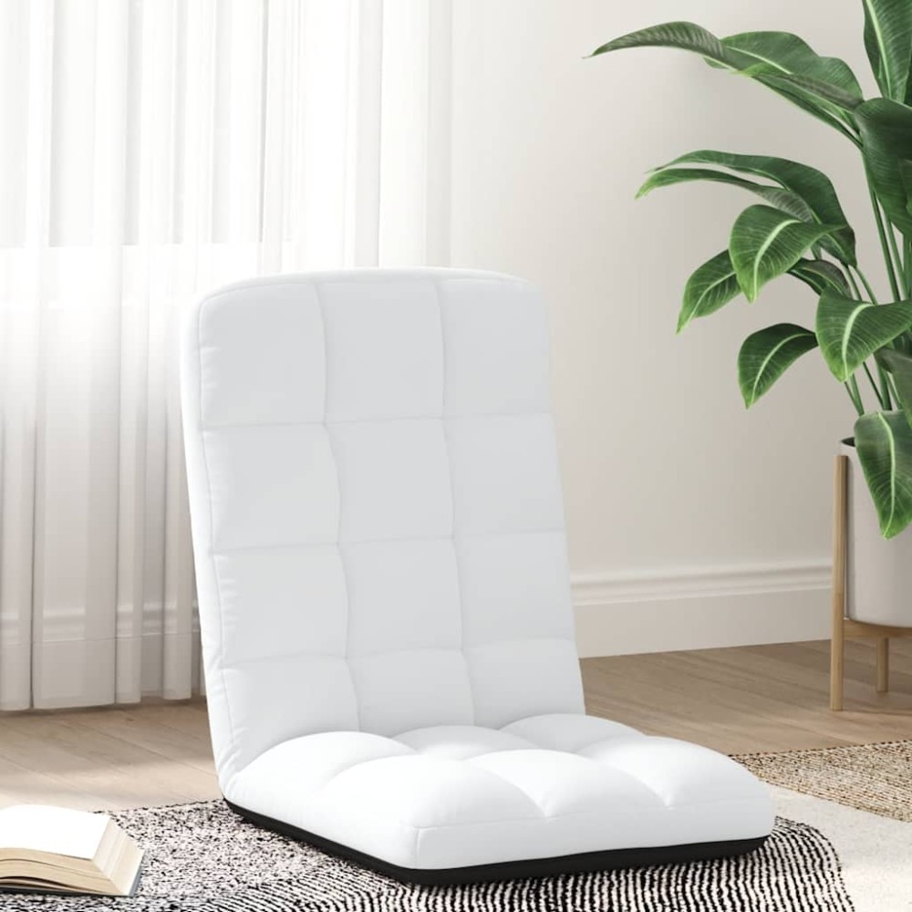 vidaXL Πτυσσόμενη Καρέκλα Δαπέδου Λευκή 71x51x62cm Υφασμάτινη