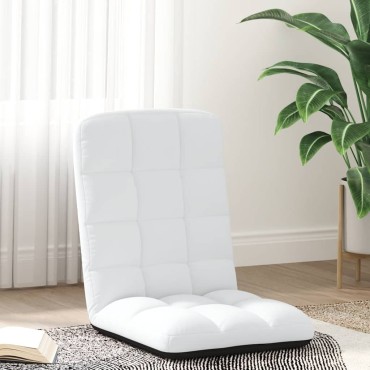 vidaXL Πτυσσόμενη Καρέκλα Δαπέδου Λευκή 71x51x62cm Υφασμάτινη
