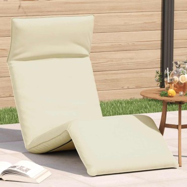 vidaXL Ξαπλώστρα Πτυσσόμενη Κρεμ 175x54x8,5cm από Ύφασμα Oxford 1 τεμ.