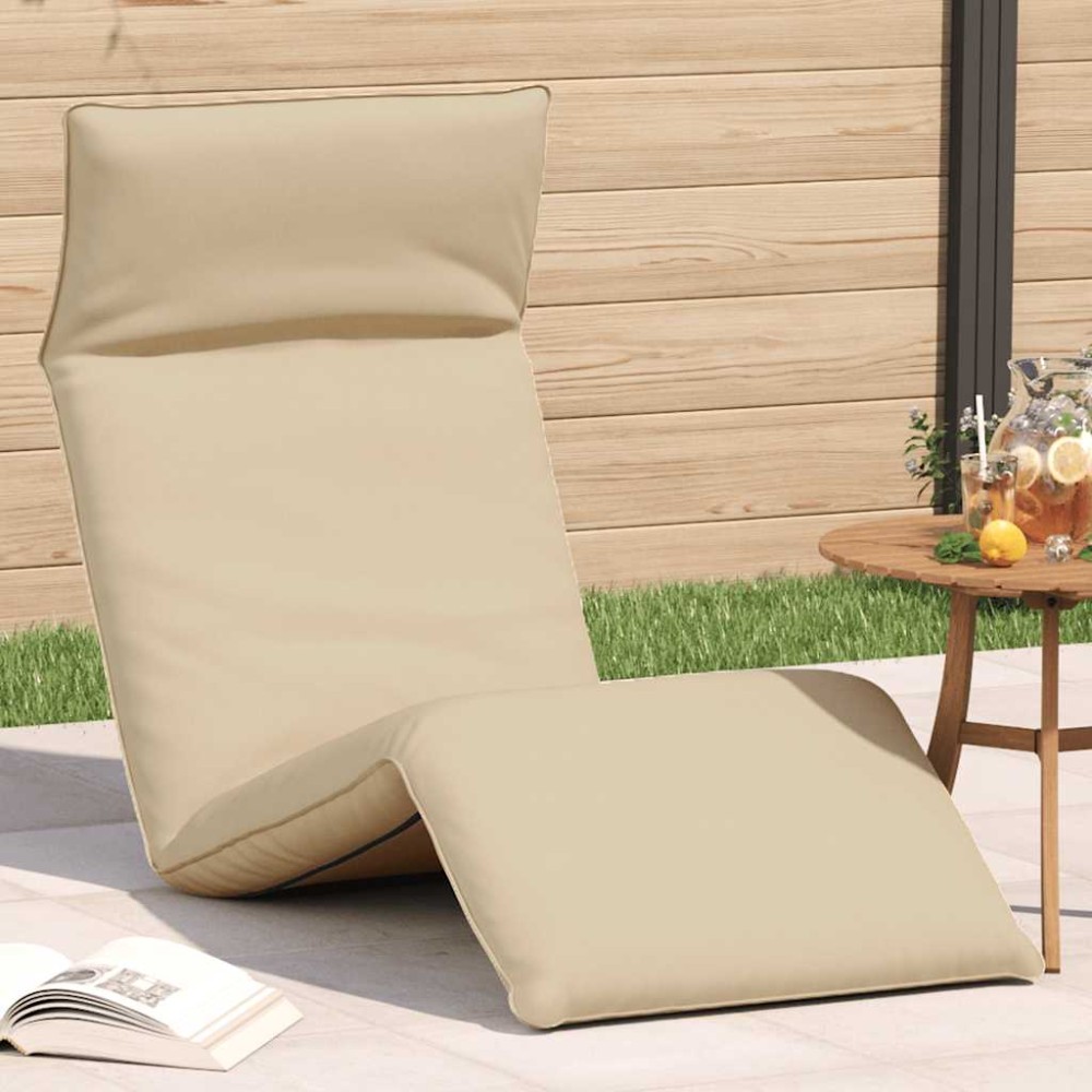 vidaXL Ξαπλώστρα Πτυσσόμενη Μπεζ 175x54x8,5cm από Ύφασμα Oxford 1 τεμ.