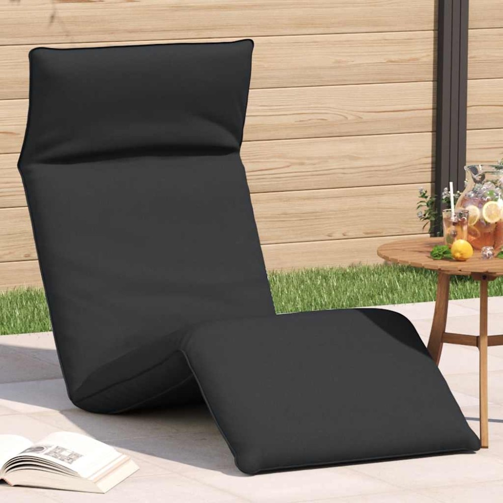 vidaXL Ξαπλώστρα Πτυσσόμενη Μαύρη 175x54x8,5cm από Ύφασμα Oxford 1 τεμ.