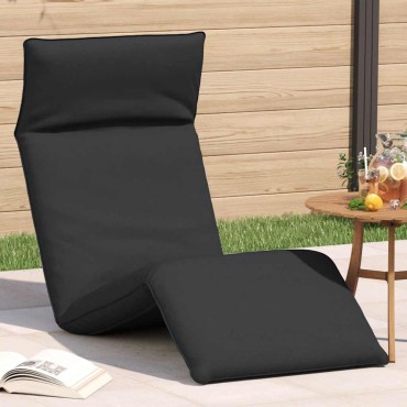 vidaXL Ξαπλώστρα Πτυσσόμενη Μαύρη 175x54x8,5cm από Ύφασμα Oxford 1 τεμ.