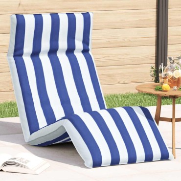 vidaXL Ξαπλώστρα Πτυσσόμενη Μπλε και Λευκή 175x54x8,5cm από Ύφασμα Oxford 1 τεμ.