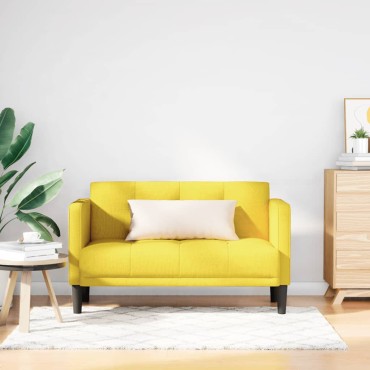 vidaXL Διθέσιος Καναπές Κίτρινος από Ύφασμα 124x67x74,5cm