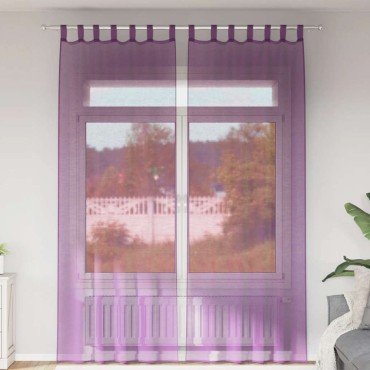 vidaXL Κουρτίνες Voile με Θηλιές 2 τεμ. Μωβ 140x260cm