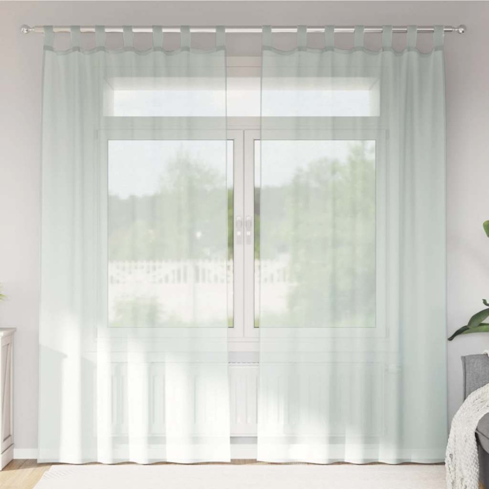 vidaXL Κουρτίνες Voile με Θηλιές 2 τεμ. Ανοιχτό Γκρι 140x245cm