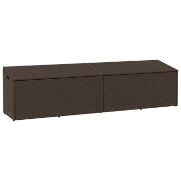 vidaXL Κουτί Αποθήκευσης Κήπου Καφέ 220x50x58cm από Συνθετικό Ρατάν 1 τεμ.