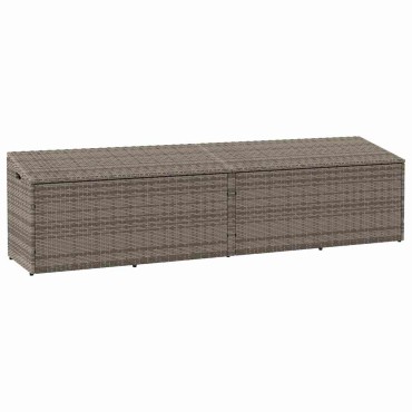 vidaXL Κουτί Αποθήκευσης Κήπου Γκρι 220x50x58cm από Συνθετικό Ρατάν 1 τεμ.