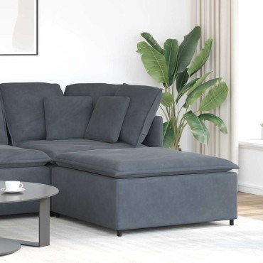 vidaXL Υποπόδιο Καναπέ Σκούρο Γκρι 100 x 100 x 48 εκ.