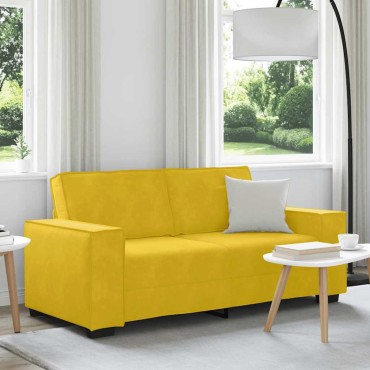 vidaXL Διθέσιος Καναπές Κίτρινος Βελούδινος 180x78x84cm