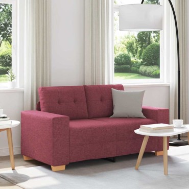 vidaXL Καναπές Διθέσιος Κόκκινος 160x77x82cm Ύφασμα 1 τεμ.