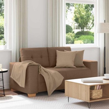 vidaXL Καναπές Διθέσιος Καφέ 160x77x82cm Ύφασμα 1 τεμ.