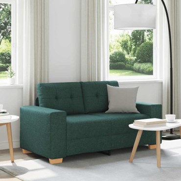 vidaXL Καναπές-Διθέσιος Σκούρο Πράσινο 160x77x82cm Ύφασμα