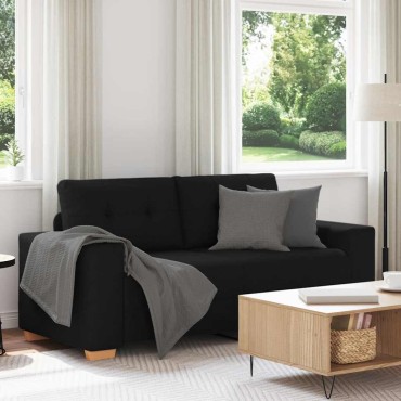 vidaXL Καναπές Διθέσιος Μαύρος 180x77x82cm από Ύφασμα 1 τεμ.