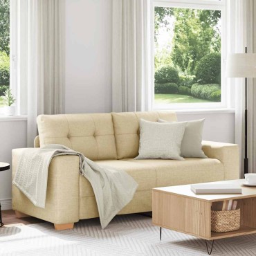 vidaXL Διθέσιος Καναπές-Διάδρομος Κρεμ 180x77x82cm Ύφασμα