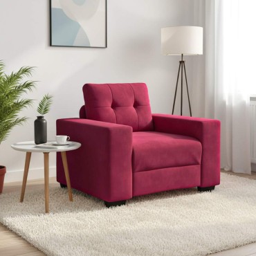 vidaXL Πολυθρόνα-Καναπέ-Μπορντό Βελούδινη 100x78x80cm 1 τεμ. Γωνιακός