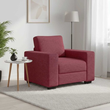 vidaXL Πολυθρόνα-Καναπέ Κόκκινη 100x77x82cm Ύφασμα 1 τεμ. Γωνιακός