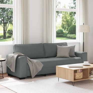 vidaXL Τριθέσιος Καναπές Σκούρο Γκρι 220x77x82cm Ύφασμα