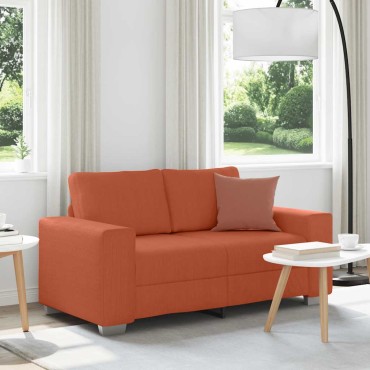 vidaXL Καναπές Διθέσιος Κόκκινος Πορτοκαλί 160x77x82cm από Ύφασμα Κοτλέ 1 τεμ.