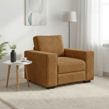 vidaXL Πολυθρόνα Καφέ Βελούδινη 100x77x82cm 1 τεμ. Γωνιακός