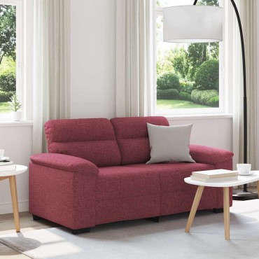 vidaXL Διθέσιος Καναπές Κόκκινος 160x81x84cm Ύφασμα