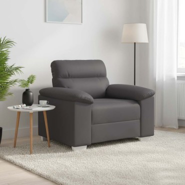 vidaXL Πολυθρόνα Γκρι 100x81x84cm από Συνθετικό Δέρμα 1 τεμ. Γωνιακός