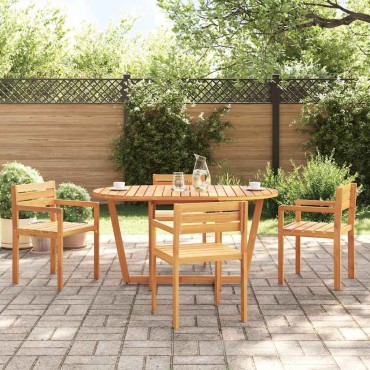 vidaXL Τραπεζαρία Κήπου Οβάλ 150x90x75cm από Μασίφ Ξύλο Ακακίας 1 τεμ.