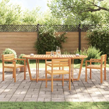 vidaXL Τραπεζαρία Κήπου Οβάλ 200x90x75cm από Μασίφ Ξύλο Ακακίας 1 τεμ.