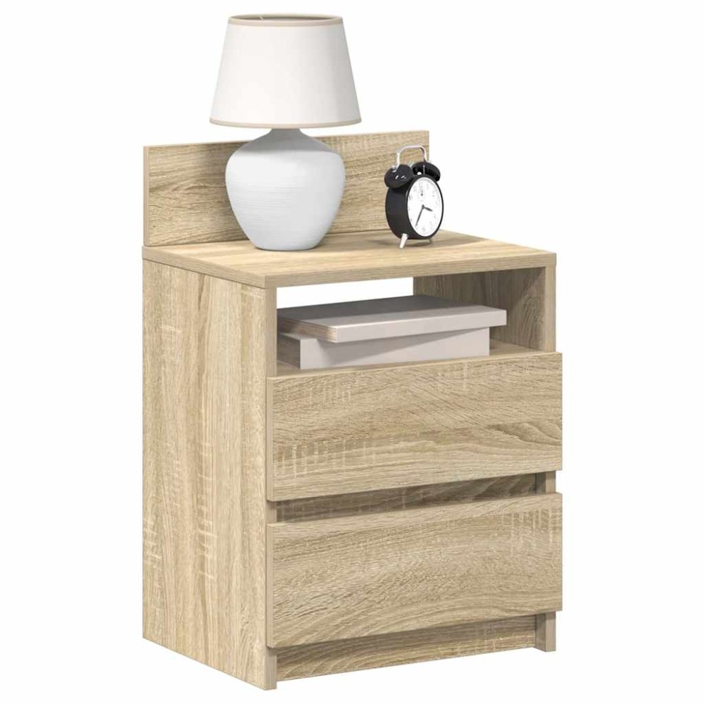 vidaXL Κομοδίνα 2 τεμ. με 2 Συρτάρια, Χρώμα Sonoma Δρυς 40x33x60cm