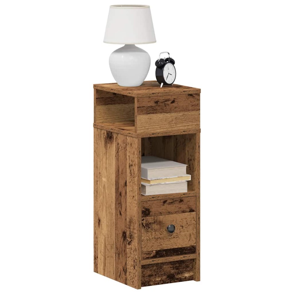 vidaXL Κομοδίνο με Συρτάρι από Παλιό Ξύλο 25x31x66cm 1 τεμ.