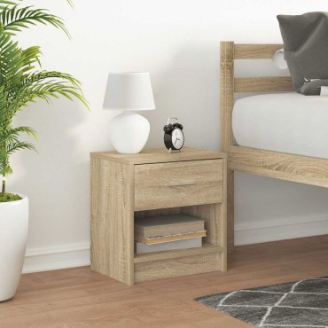 vidaXL Κομοδίνο με Συρτάρι σε Χρώμα Sonoma Δρυς 39x28x41cm 1 τεμ.
