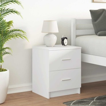 vidaXL Κομοδίνο με 2 Συρτάρια Λευκό 40x36x50cm 1 τεμ.