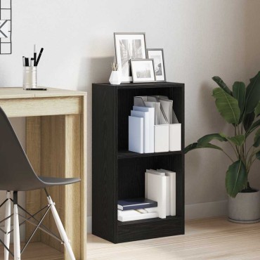 vidaXL Βιβλιοθήκη Μαύρη Δρυς 40x24x76cm από Τεχνητό Ξύλο 1 τεμ.
