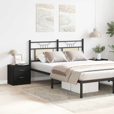 vidaXL Κομοδίνα 2 τεμ. Μαύρη Δρυς 40x30x40cm από Τεχνητό Ξύλο