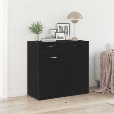 vidaXL Μπουφές από Μαύρη Δρυς 80x36x75cm από Τεχνητό Ξύλο 1 τεμ.
