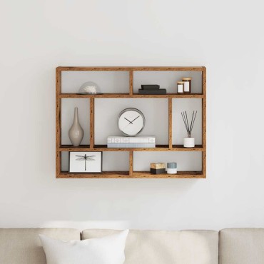 vidaXL Ράφι Τοίχου από Παλιό Ξύλο 75x16x55cm από Τεχνητό Ξύλο 1 τεμ.