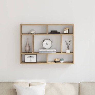 vidaXL Ράφι Τοίχου Χειροποίητο Δρυς 75x16x55cm από Τεχνητό Ξύλο 1 τεμ.