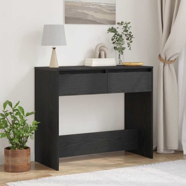 vidaXL Κονσόλα Τραπεζιού Μαύρη Δρυς 89x41x76,5cm από Τεχνητό Ξύλο 1 τεμ.